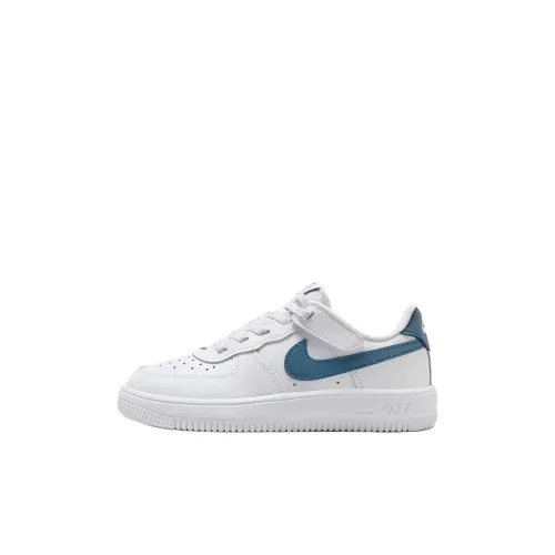 Nike Air FORCE 1 Устойчивый к истиранию Низкий Топ Детские Скейтбординг Белый Детский