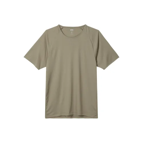 UNIQLO Реглан-рукав Т-рубашка Унисекс Оливковый