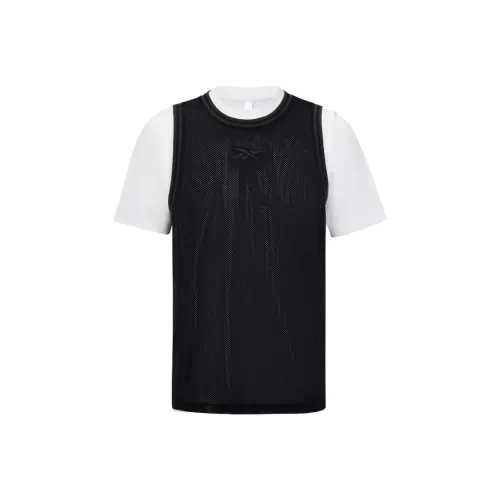 Reebok совместный HOOP 2 в 1 жилет U T рубашка унисекс черный