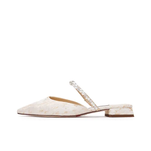 Staccato Резиновая подошва устойчивая к истиранию домашние тапочки женские мягкие светло-абрикосовые