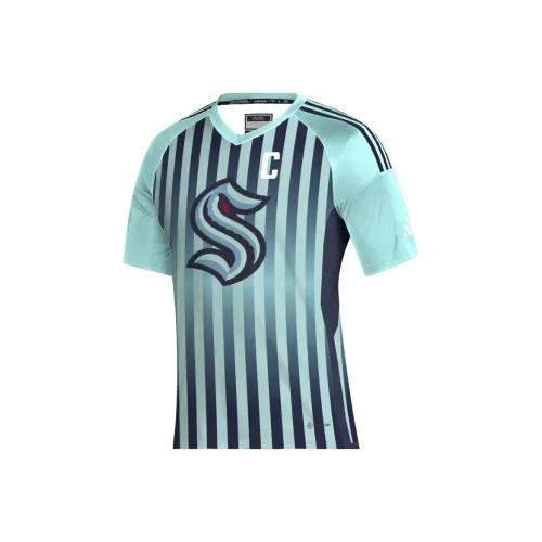 Adidas Мужские T-рубашки аква-зеленого цвета