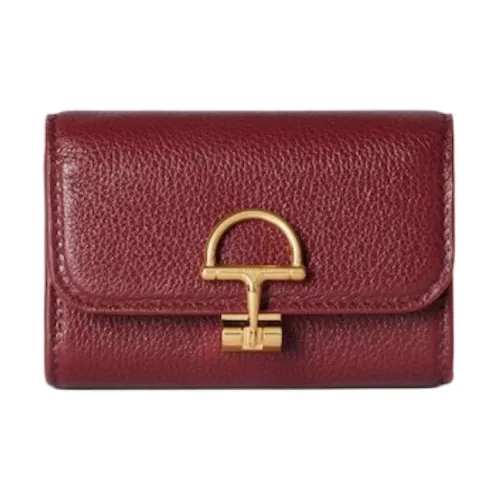 GUCCI GRAIN LEATHER Держатель для карт Маленький Женский Красный