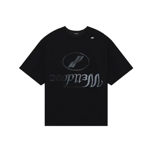 WE11DONE Т-рубашка с оборванным рукавом унисекс черная