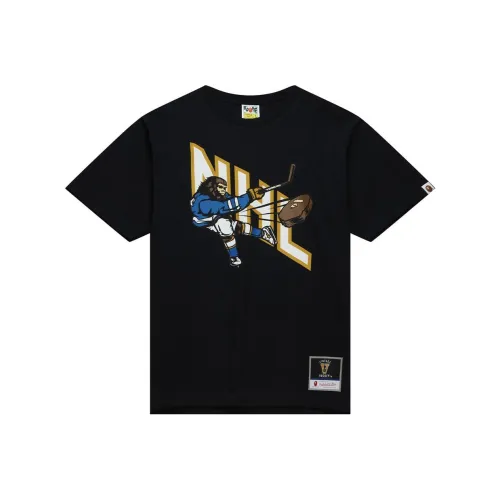 A BATHING APE Bape X Mitchell & Ness Черная Унисекс Футболка