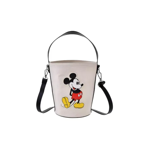 Disney Хлопок Ведрообразная Сумка Сумка через плечо Сумка для женщин Бежевая и Черная