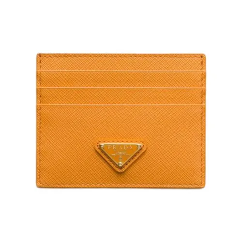 PRADA Телячья кожа Держатель для карт Женские Янтарь
