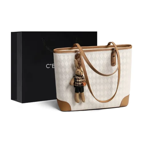 C°BANNER Коровья кожа Сумка на плечо Тоут Большая Женская Экрю