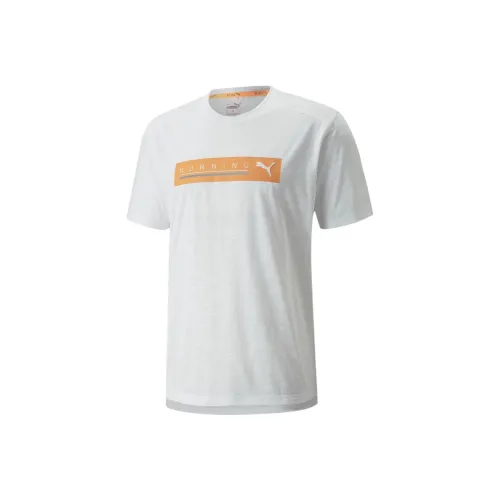 PUMA RUN LOGO SS Т-рубашка Мужская Белая