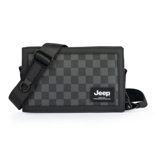 JEEP ПУ (полиуретан) Повседневная Универсальная Камера Сумка Маленькая Квадратная Сумка Сумка через плечо Сумка на плечо Стандартная Унисекс Черная Клетка