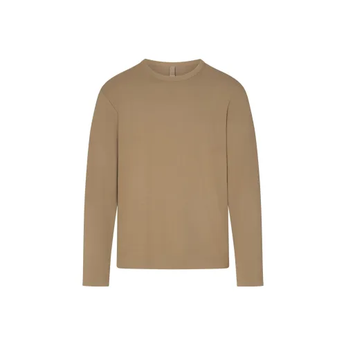 SKIMS Джерси Lounge Мужская рубашка с длинным рукавом цвет хаки хаки