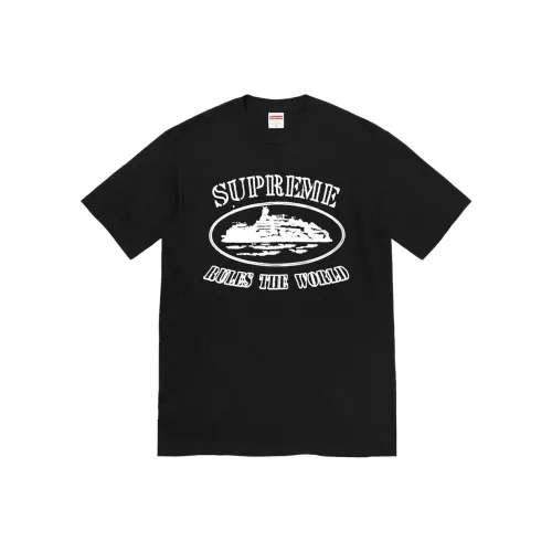 Supreme Corteiz Co Фирменная черная унисекс футболка