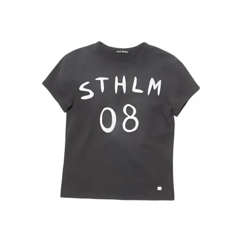 ACNE STUDIOS Угольно-серый Унисекс Т-рубашка