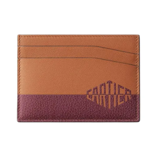 Cartier Телячья кожа Картхолдер Унисекс Карамель Бургунди