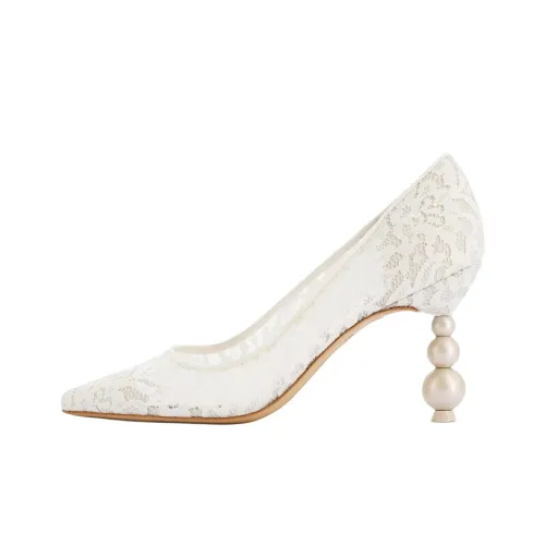 SOPHIA WEBSTER Perla Нестандартный каблук Высокие каблуки 8,5 см Женские Белые