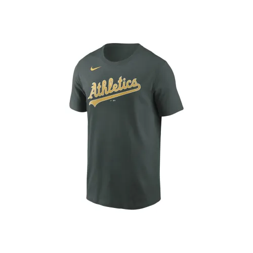 Nike Wordmark MLB Oakland Athletics T-Shirt Мужской Зеленый