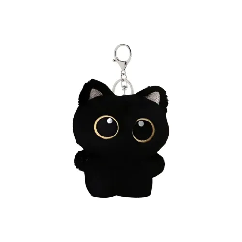 FKOFR Extremely Cute Big Eyed Little Black Cat Muhu Plush Doll Pendant 11cm Height FKOFR Extremely Милый Большой Глаз Маленький Черный Кот Muhu Плюшевая Кукла Подвеска 11 см Высота