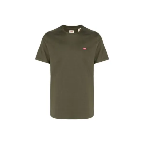 Levi's Оригинальный Housemark Tee T-Shirt Рубашка Мужская Армейский Зеленый