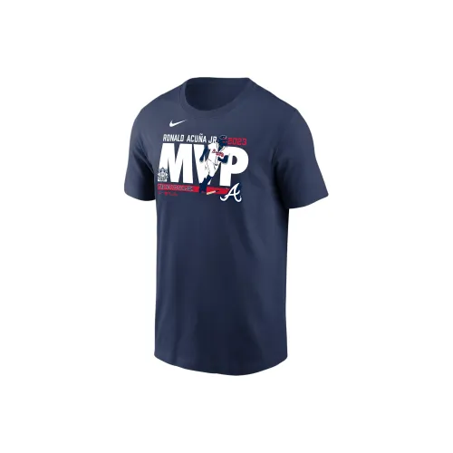 nike MLB T-Shirt Atlanta Braves Ronald Acuña Jr. Мужской Темно-синий