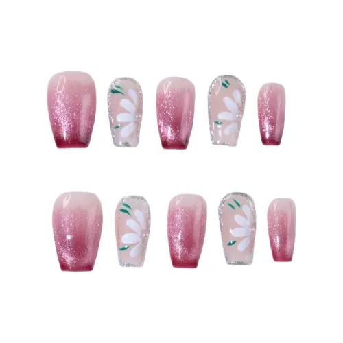 XUJING Кошачий глаз Ручной рисунок Маргаритка False Nail Средний ЛАДЬЕР Красный Румяна Стойка 20мм