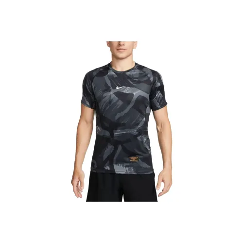 Nike Pro Dri FIT Короткий Тонкий CAMO T Рубашка Мужская Черная