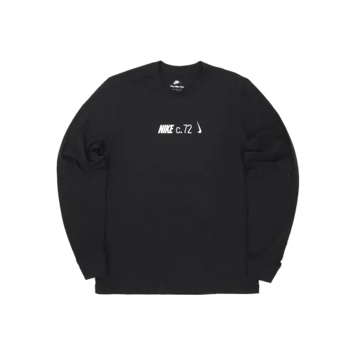 nike CIRCA Long Sleeve T-Shirt с принтом на спине мужская черная