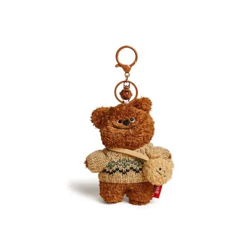 CinvaiKrose Плюшевый брелок Keychain Женский Белый Коричневый