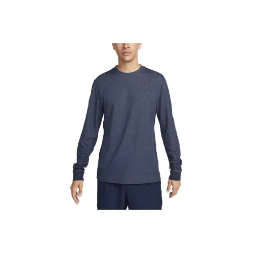 nike Dri Fit Long Sleeve Versatile Топ T Shirt Мужской Темно-синий