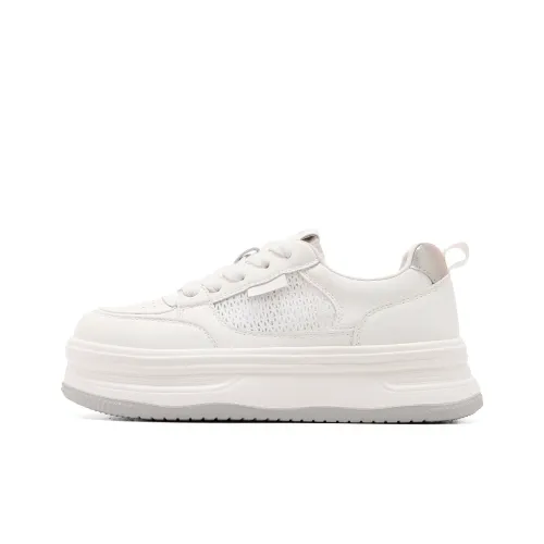 C°BANNER Устойчивые к истиранию Низкие Кроссовки для скейтбординга Женские Бежевые Серебряные