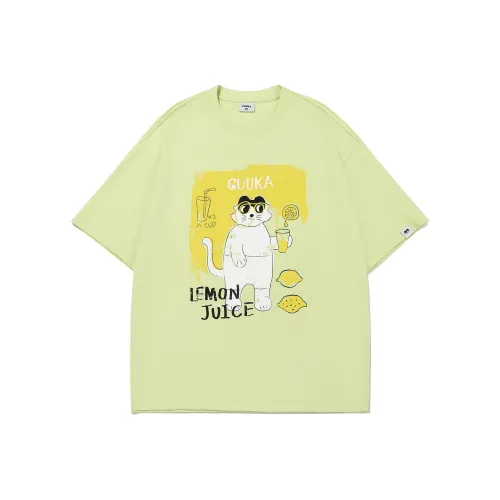 Guuka Короткий рукав T-рубашки унисекс неоновый желтый