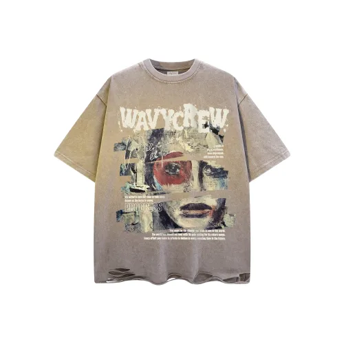 WAVYCREW Рваная состаренная футболка T унисекс