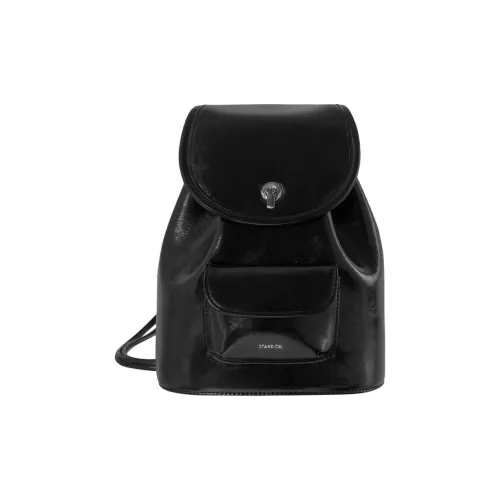 Stand Oil Веганская кожа Рюкзак Мини Женский Черный