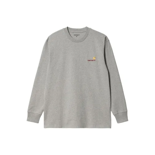 Carhartt WIP American Script Long Sleeve T-Shirt Рубашка Мужская Серый