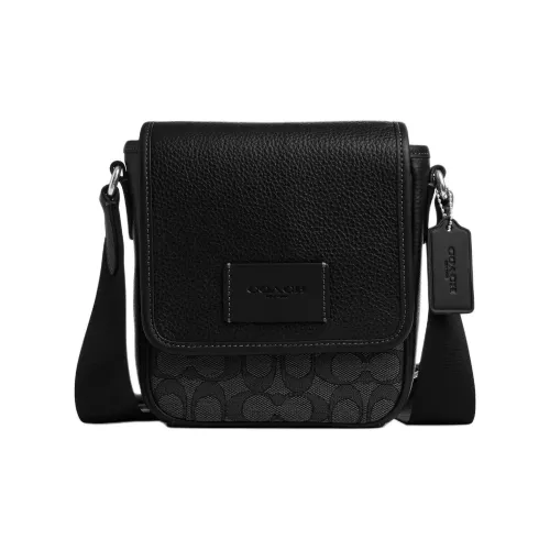 COACH LUCASSignature Smooth Calfskin Crossbody Bag Mini Men's Black