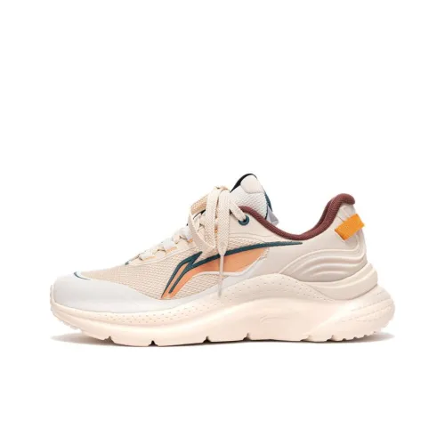 LINING Liuyun Устойчивый к истиранию Низ Резистентный Низкий Топ Повседневная Беговая Обувь Мужская Розовая Белая