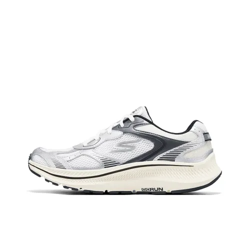 Skechers Go Run Consistent 2,0 Устойчивый к истиранию Дышащий Отскок Низкий Топ Повседневные Беговые кроссовки Мужские Черный Белый