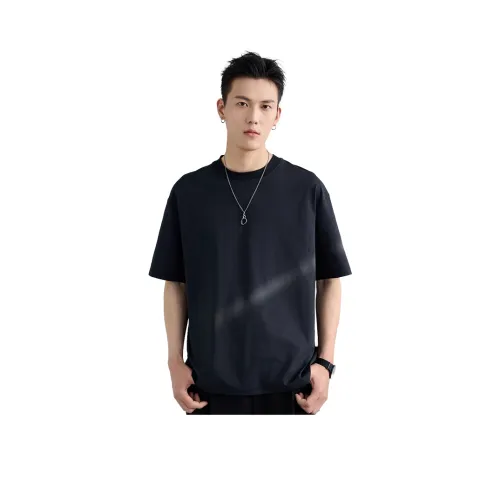 A.B.X Круглый вырез Базовый Пуловер Лето Короткий рукав T-рубашки Унисекс