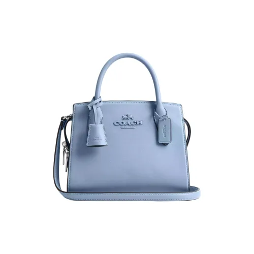 COACH AndreaCarryall Телячья кожа Тоут Сумка Сумка для покупок Сумка на плечо Сумка Маленькая Женская Синяя Колокольчик Многоцветная