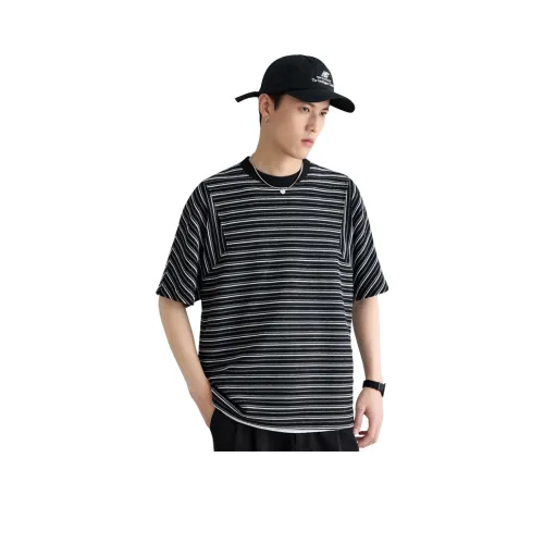 A.B.X Customized Логотип Вышивка Силуэт Круглый вырез Пуловер Короткий рукав Т-рубашка Мужская