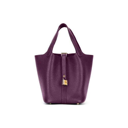 HERMES Picotin Lock Maurice Bullock Кожа Ведрообразная Сумка 22 Женская P9 Anemone Анемона Пурпурный