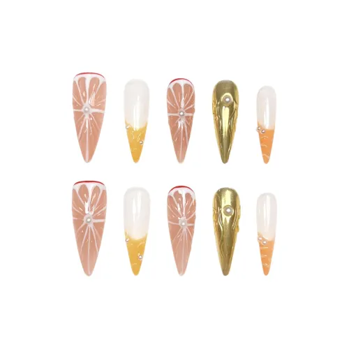 KDOW Sunrise Honey False Nail MID Length Multicolor Jump Color 25mm