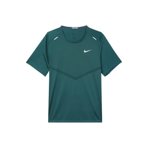 Nike Dri Fit RISE 365 T Рубашка Мужская Темный Jungle Зеленый