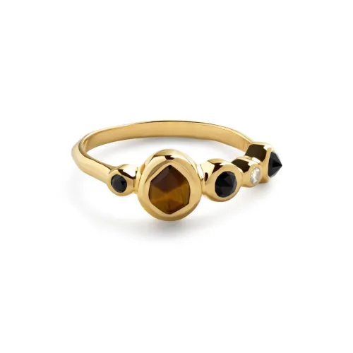 Monica Vinader Кольца из серебра с покрытием 18K золота женские золото