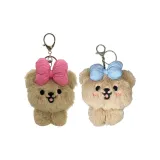 Тедди подвеска 1 пара, бант, розовый + синий