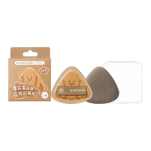 Everbab Сырой шоколадный цвет круассана Амортизация Пуш Chubby Треугольник Пуш Dedicated Тональная основа Пудра Губка