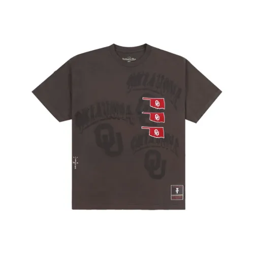 Travis Scott X Mitchell Ness T-Shirt Унисекс Коричневый