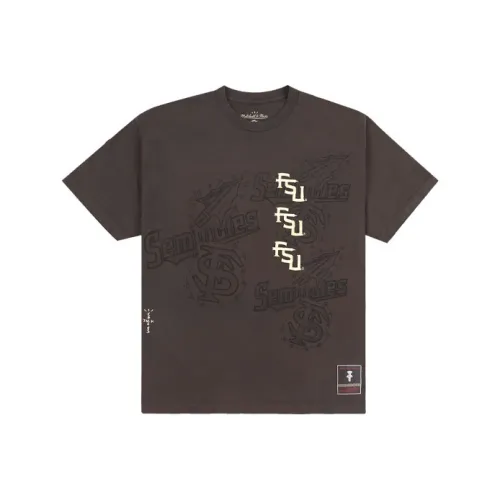 Travis Scott X Mitchell Ness T-Shirt Унисекс Коричневый