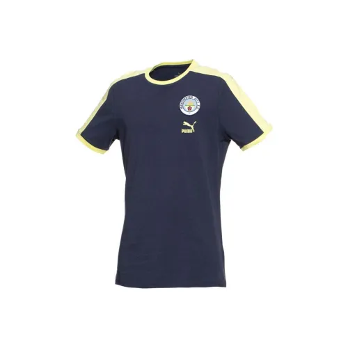 PUMA Коллекция домашней формы Manchester City Темно-синие Мужские футболки