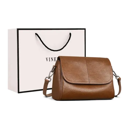 VINEY Сумка через плечо из коровьей кожи стандартная женская коричневая