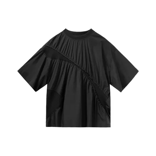 XINYINSU 24SS Короткий рукав T-рубашки Унисекс Черный