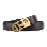 Коричневый с золотой пряжкой